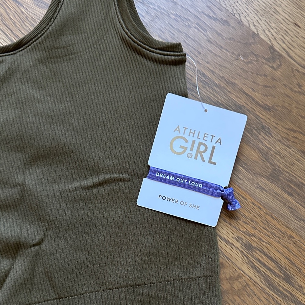 Athleta Girl Olive Ribbed Tank - Picture 2 of 5